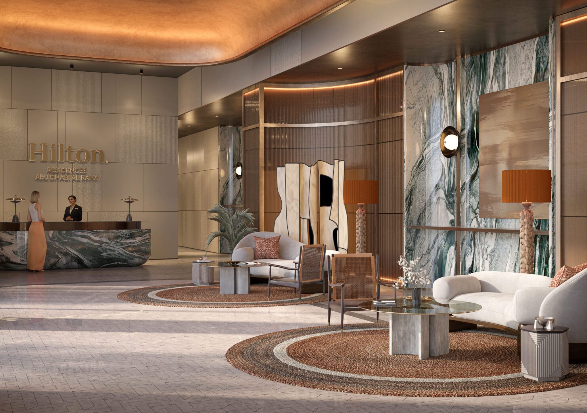 Hilton Residences Al Raha Beach lobby
